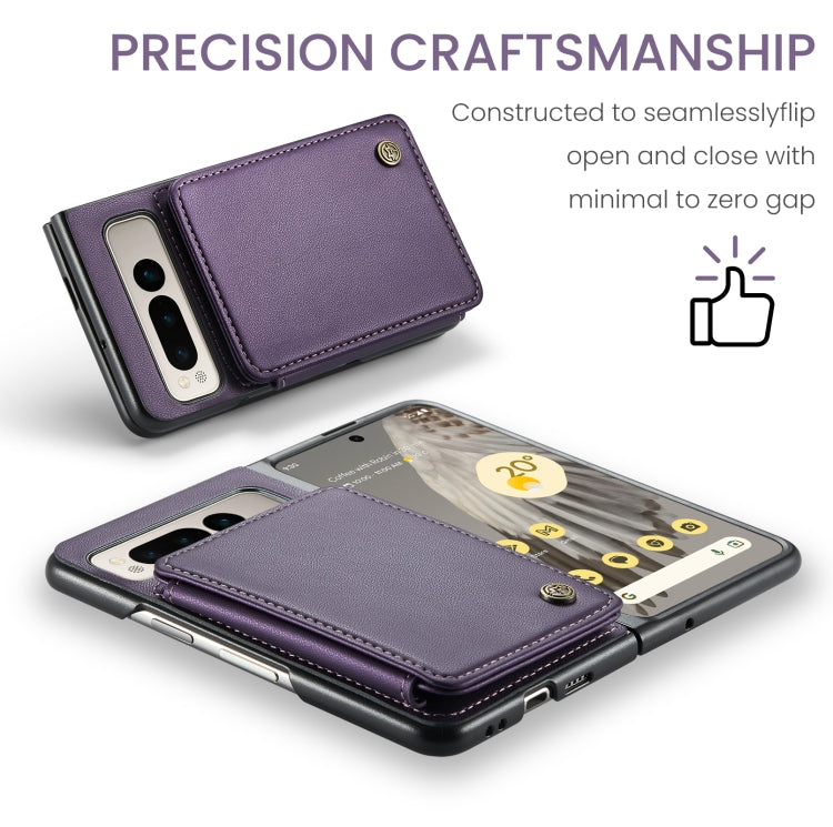 For Google Pixel Fold CaseMe C22 PC+TPU Business Style RFID Anti-theft Leather Phone Case(Purple) - Google Cases by CaseMe | Online Shopping South Africa | PMC Jewellery | Buy Now Pay Later Mobicred