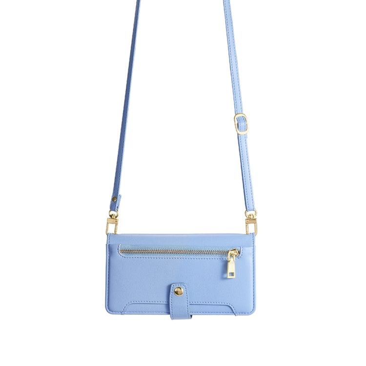 For Sony Xperia 5 V Lite Sheep Texture Cross-body Zipper Wallet Leather Phone Case(Blue) - Sony Cases by PMC TechLife | Online Shopping South Africa | PMC TechLife | Buy Now Pay Later Mobicred