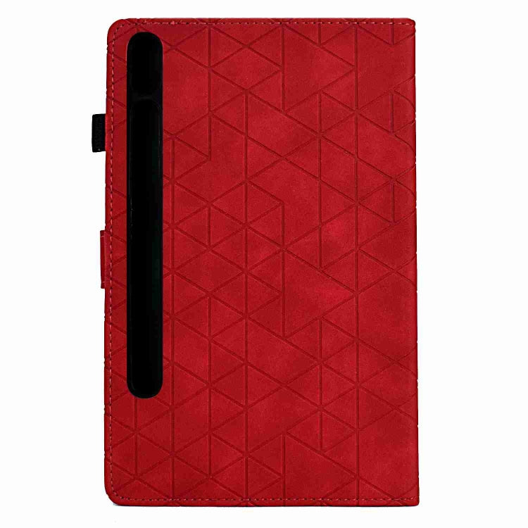 For Samsung Galaxy Tab S9 Rhombus TPU Smart Leather Tablet Case(Red) - Galaxy Tab S9 Cases by PMC Jewellery | Online Shopping South Africa | PMC Jewellery | Buy Now Pay Later Mobicred