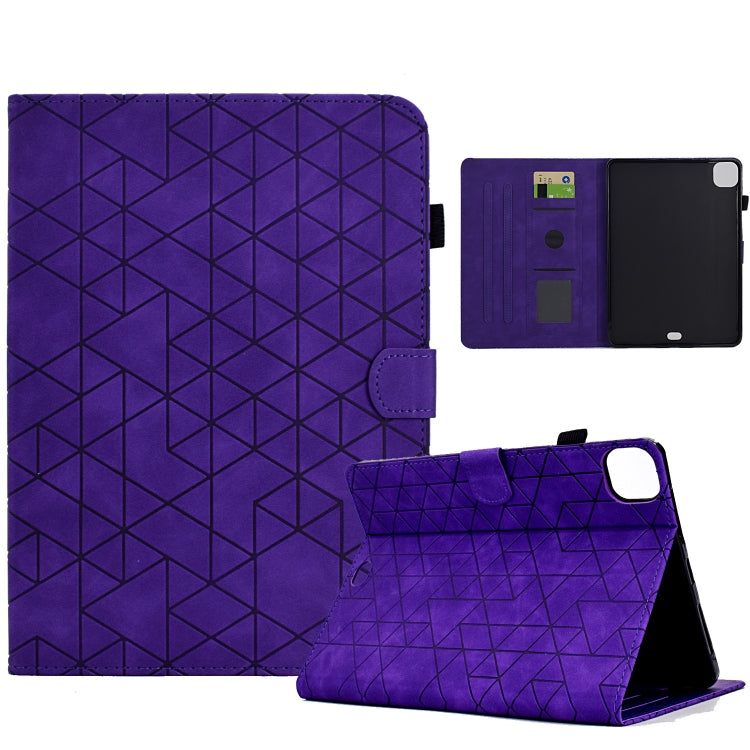 For iPad Pro 11 2024 Rhombus TPU Smart Leather Tablet Case(Purple) - iPad Pro 11 2024 Cases by PMC TechLife | Online Shopping South Africa | PMC TechLife | Buy Now Pay Later Mobicred