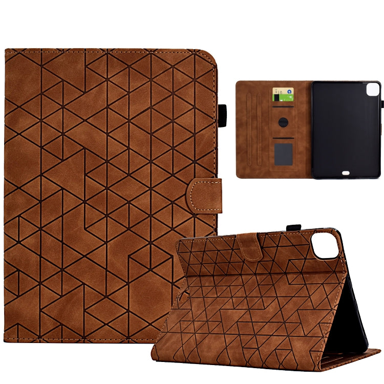 For iPad Pro 11 2024 Rhombus TPU Smart Leather Tablet Case(Brown) - iPad Pro 11 2024 Cases by PMC Jewellery | Online Shopping South Africa | PMC Jewellery | Buy Now Pay Later Mobicred