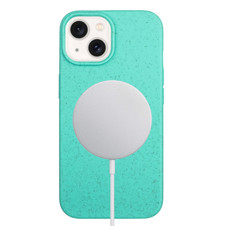 For iPhone 14 Plus Wheat MagSafe Magnetic Straw Material + TPU Phone Case(Green) - iPhone 14 Plus Cases by PMC TechLife | Online Shopping South Africa | PMC TechLife