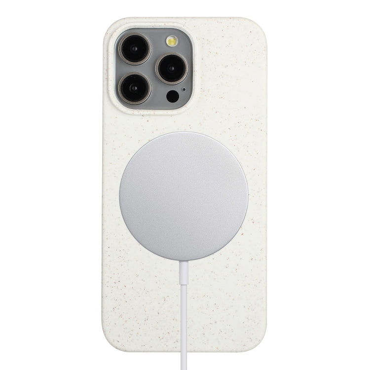 For iPhone 13 Pro Max Wheat MagSafe Magnetic Straw Material + TPU Phone Case(White) - iPhone 13 Pro Max Cases by PMC TechLife | Online Shopping South Africa | PMC TechLife