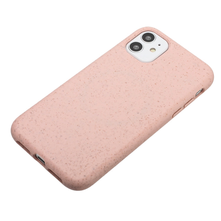 For iPhone 11 Wheat MagSafe Magnetic Straw Material + TPU Phone Case(Pink) - iPhone 11 Cases by PMC Jewellery | Online Shopping South Africa | PMC Jewellery