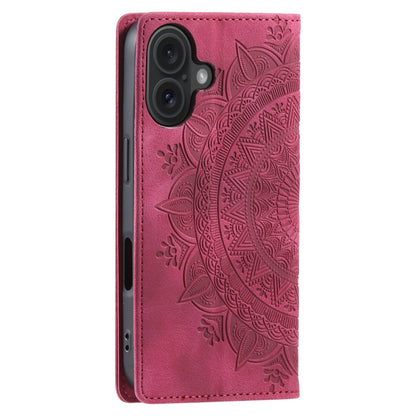 For iPhone 16 Plus Totem Embossed Magnetic Leather Phone Case(Red) - iPhone 16 Plus Cases by PMC Jewellery | Online Shopping South Africa | PMC Jewellery | Buy Now Pay Later Mobicred