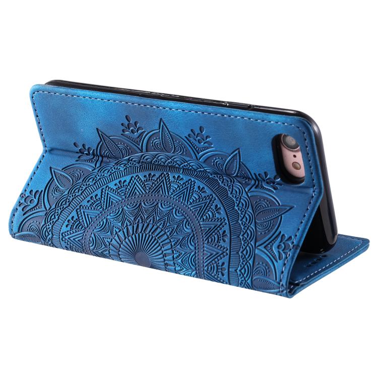 For iPhone 16e Totem Embossed Magnetic Leather Phone Case(Blue) - iPhone 16e Cases by PMC TechLife | Online Shopping South Africa | PMC TechLife | Buy Now Pay Later Mobicred