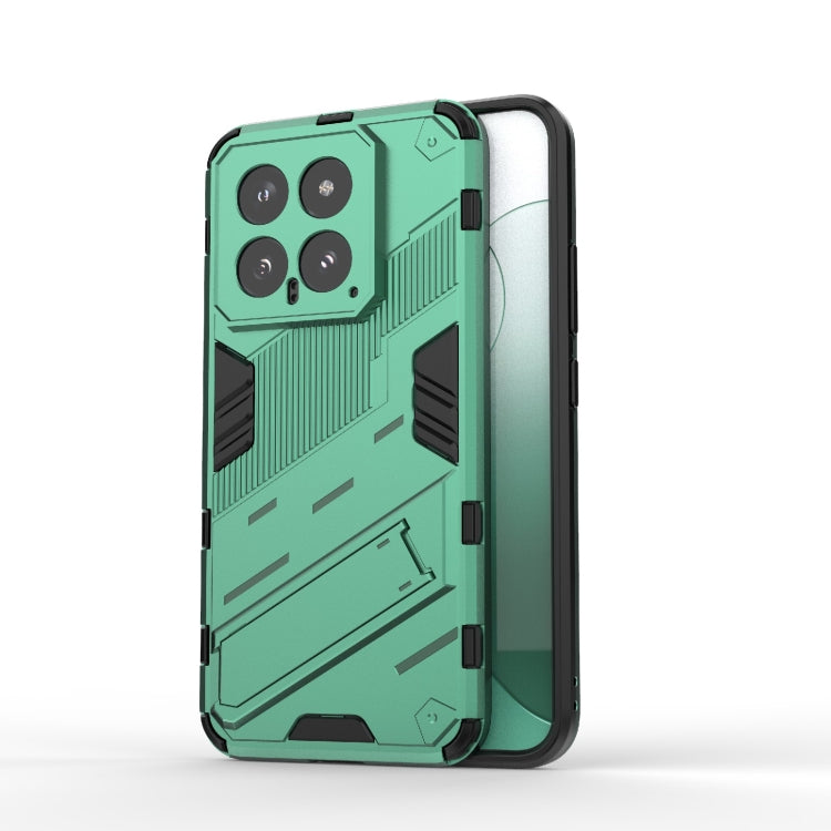For Xiaomi 14 5G Punk Armor 2 in 1 PC + TPU Phone Case with Holder(Green) - 14 Cases by PMC TechLife | Online Shopping South Africa | PMC TechLife | Buy Now Pay Later Mobicred