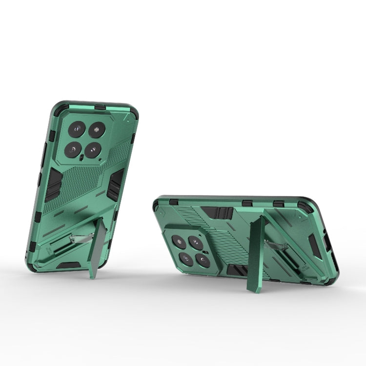 For Xiaomi 14 5G Punk Armor 2 in 1 PC + TPU Phone Case with Holder(Green) - 14 Cases by PMC TechLife | Online Shopping South Africa | PMC TechLife | Buy Now Pay Later Mobicred
