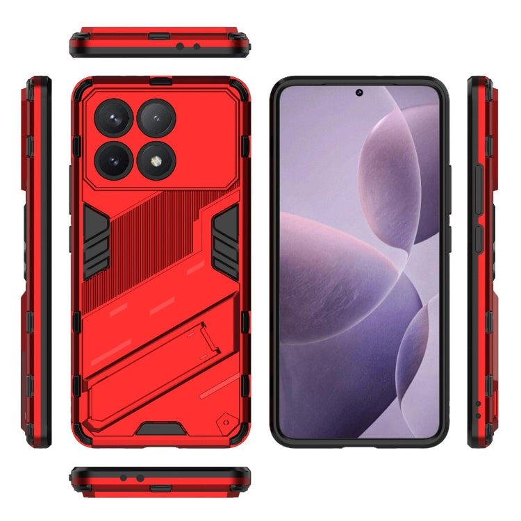 For Xiaomi Redmi K70 5G Punk Armor 2 in 1 PC + TPU Phone Case with Holder(Red) - K70 Cases by PMC Jewellery | Online Shopping South Africa | PMC Jewellery | Buy Now Pay Later Mobicred