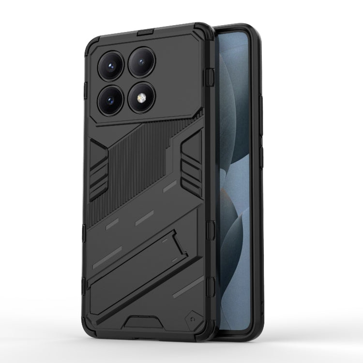 For Xiaomi Redmi K70E 5G Punk Armor 2 in 1 PC + TPU Phone Case with Holder(Black) - K70E Cases by PMC TechLife | Online Shopping South Africa | PMC TechLife | Buy Now Pay Later Mobicred