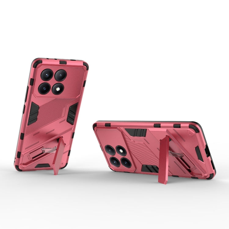 For Xiaomi Redmi K70E 5G Punk Armor 2 in 1 PC + TPU Phone Case with Holder(Light Red) - K70E Cases by PMC TechLife | Online Shopping South Africa | PMC TechLife | Buy Now Pay Later Mobicred