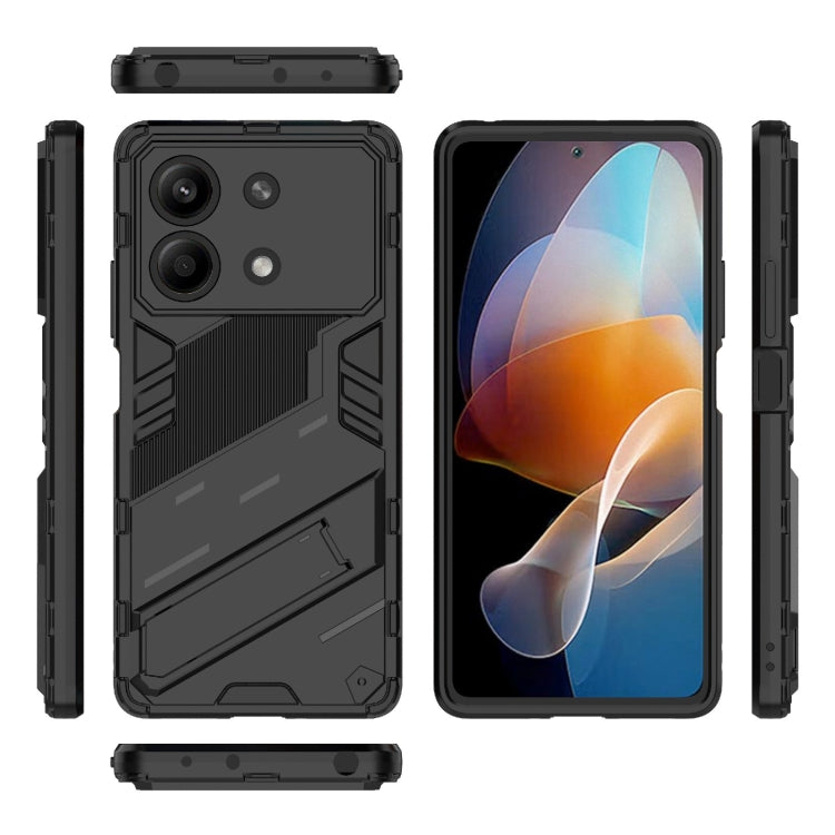 For Xiaomi Redmi Note 13R Pro 5G Punk Armor 2 in 1 PC + TPU Phone Case with Holder(Black) - Xiaomi Cases by PMC TechLife | Online Shopping South Africa | PMC TechLife | Buy Now Pay Later Mobicred
