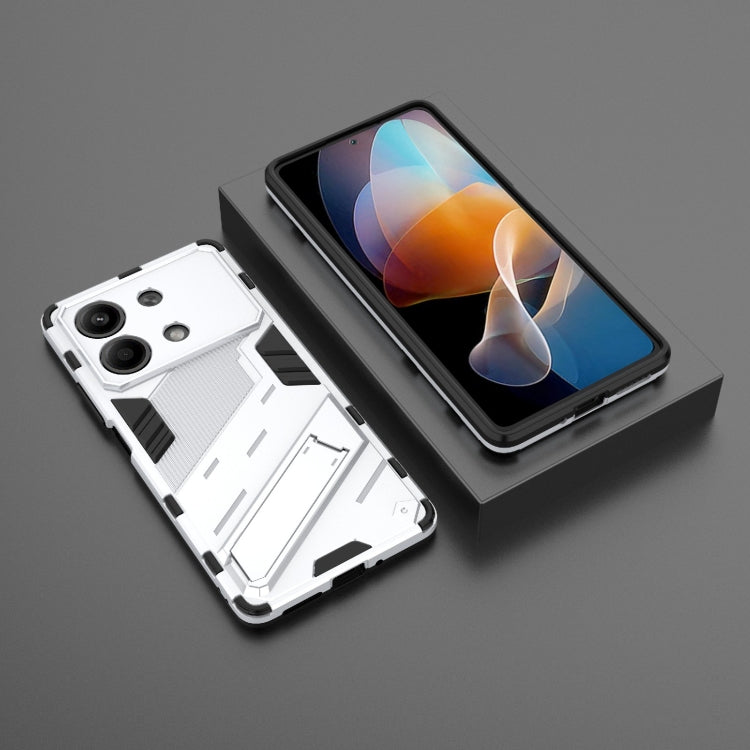For Xiaomi Redmi Note 13R Pro 5G Punk Armor 2 in 1 PC + TPU Phone Case with Holder(White) - Xiaomi Cases by PMC TechLife | Online Shopping South Africa | PMC TechLife | Buy Now Pay Later Mobicred