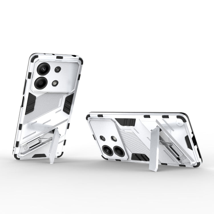 For Xiaomi Redmi Note 13R Pro 5G Punk Armor 2 in 1 PC + TPU Phone Case with Holder(White) - Xiaomi Cases by PMC TechLife | Online Shopping South Africa | PMC TechLife | Buy Now Pay Later Mobicred