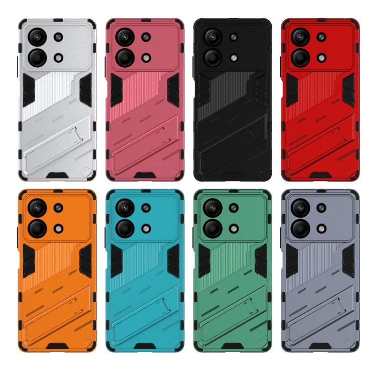 For Xiaomi Redmi Note 13R Pro 5G Punk Armor 2 in 1 PC + TPU Phone Case with Holder(Light Red) - Xiaomi Cases by PMC TechLife | Online Shopping South Africa | PMC TechLife | Buy Now Pay Later Mobicred