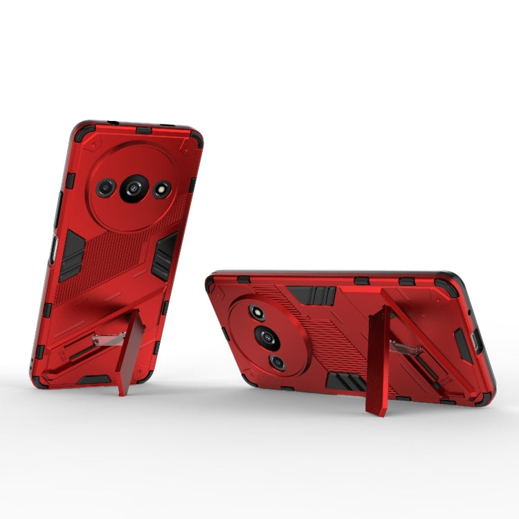 For Xiaomi Redmi A3 4G Global Punk Armor 2 in 1 PC + TPU Phone Case with Holder(Red) - Xiaomi Cases by PMC TechLife | Online Shopping South Africa | PMC TechLife | Buy Now Pay Later Mobicred