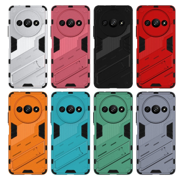 For Xiaomi Redmi A3 4G Global Punk Armor 2 in 1 PC + TPU Phone Case with Holder(Grey) - Xiaomi Cases by PMC TechLife | Online Shopping South Africa | PMC TechLife | Buy Now Pay Later Mobicred