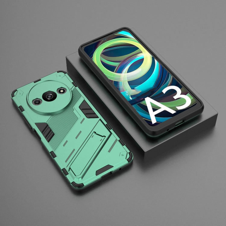 For Xiaomi Redmi A3 4G Global Punk Armor 2 in 1 PC + TPU Phone Case with Holder(Green) - Xiaomi Cases by PMC TechLife | Online Shopping South Africa | PMC TechLife | Buy Now Pay Later Mobicred