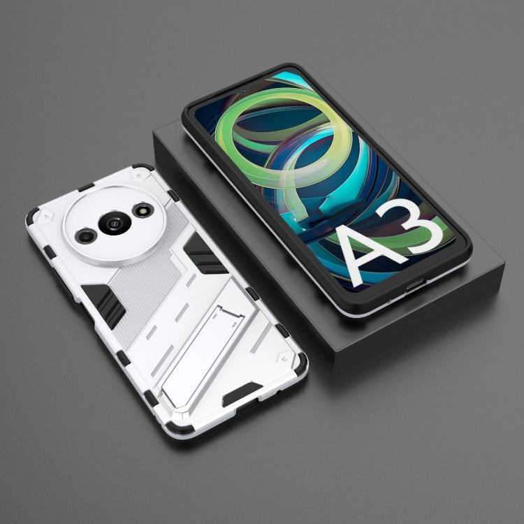 For Xiaomi Redmi A3 4G Global Punk Armor 2 in 1 PC + TPU Phone Case with Holder(White) - Xiaomi Cases by PMC TechLife | Online Shopping South Africa | PMC TechLife | Buy Now Pay Later Mobicred