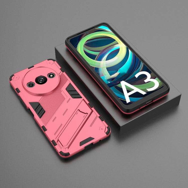For Xiaomi Redmi A3 4G Global Punk Armor 2 in 1 PC + TPU Phone Case with Holder(Light Red) - Xiaomi Cases by PMC TechLife | Online Shopping South Africa | PMC TechLife | Buy Now Pay Later Mobicred