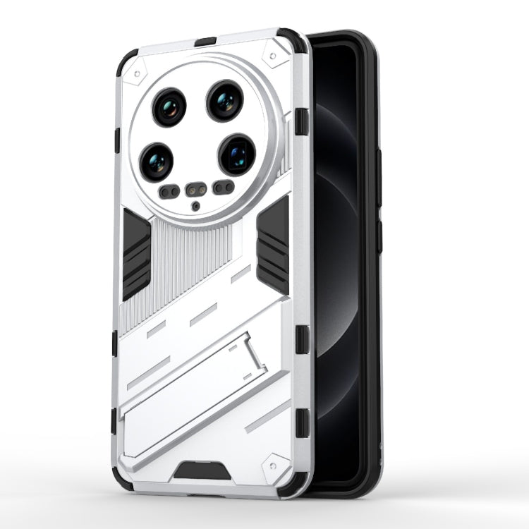 For Xiaomi 14 Ultra 5G Punk Armor 2 in 1 PC + TPU Phone Case with Holder(White) - 14 Ultra Cases by PMC TechLife | Online Shopping South Africa | PMC TechLife | Buy Now Pay Later Mobicred