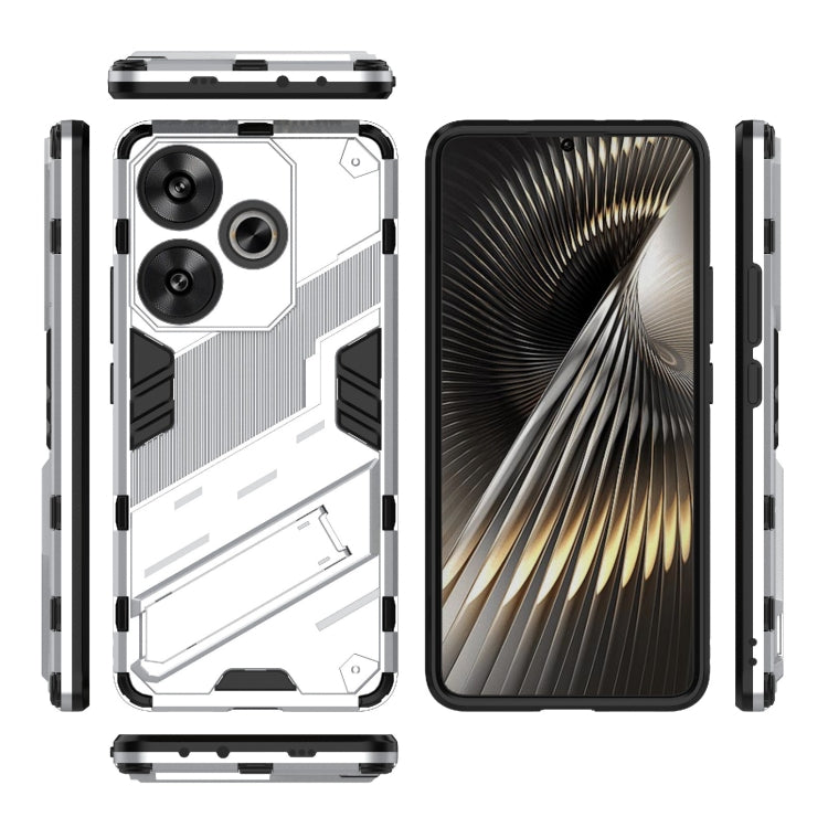 For Xiaomi Redmi Turbo 3 5G Punk Armor 2 in 1 PC + TPU Phone Case with Holder(White) - Xiaomi Cases by PMC TechLife | Online Shopping South Africa | PMC TechLife | Buy Now Pay Later Mobicred