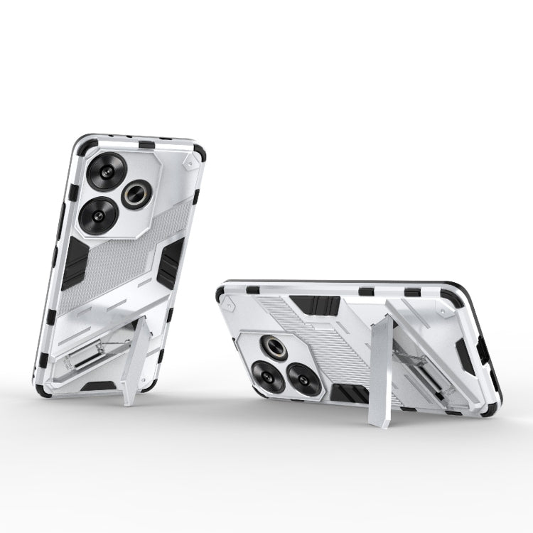 For Xiaomi Redmi Turbo 3 5G Punk Armor 2 in 1 PC + TPU Phone Case with Holder(White) - Xiaomi Cases by PMC TechLife | Online Shopping South Africa | PMC TechLife | Buy Now Pay Later Mobicred