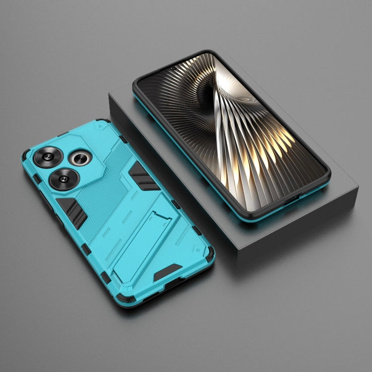 For Xiaomi Redmi Turbo 3 5G Punk Armor 2 in 1 PC + TPU Phone Case with Holder(Blue) - Xiaomi Cases by PMC TechLife | Online Shopping South Africa | PMC TechLife | Buy Now Pay Later Mobicred