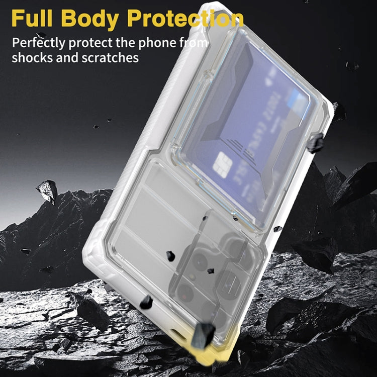 For Samsung Galaxy S24 Ultra 5G Full Coverage Phone Case with Holder / Card Slot(Transparent) - Galaxy S24 Ultra 5G Cases by PMC TechLife | Online Shopping South Africa | PMC TechLife | Buy Now Pay Later Mobicred