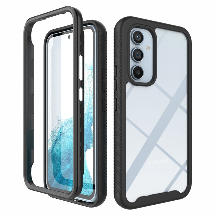 For Samsung Galaxy A54 5G Starry Sky Solid Color Shockproof TPU Clear PC Phone Case(Black) - Galaxy Phone Cases by PMC TechLife | Online Shopping South Africa | PMC TechLife | Buy Now Pay Later Mobicred