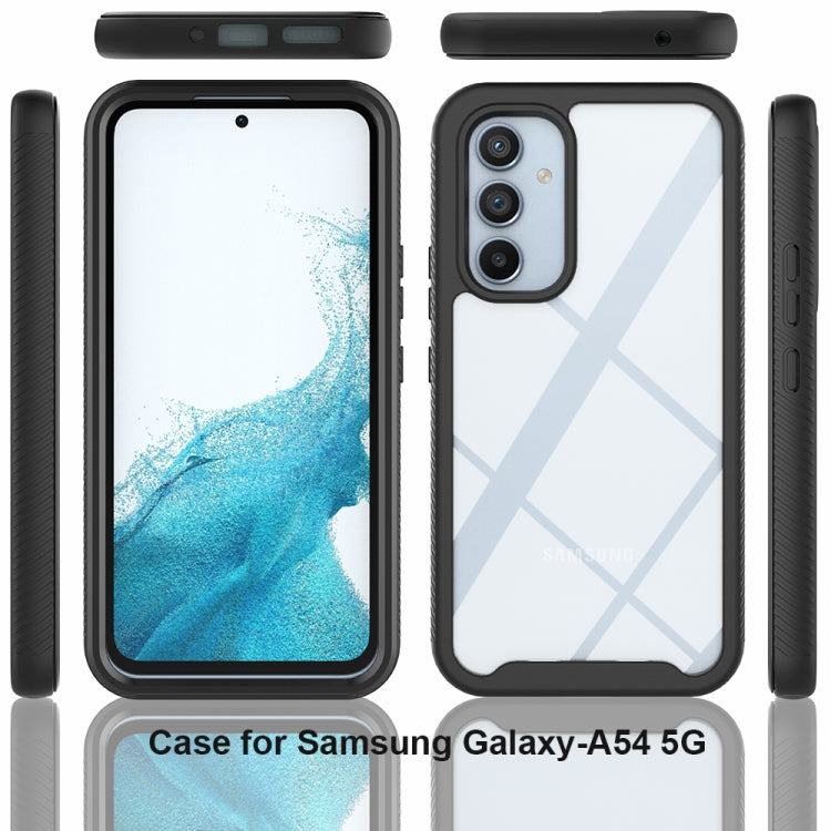For Samsung Galaxy A54 5G Starry Sky Solid Color Shockproof TPU Clear PC Phone Case(Black) - Galaxy Phone Cases by PMC TechLife | Online Shopping South Africa | PMC TechLife | Buy Now Pay Later Mobicred