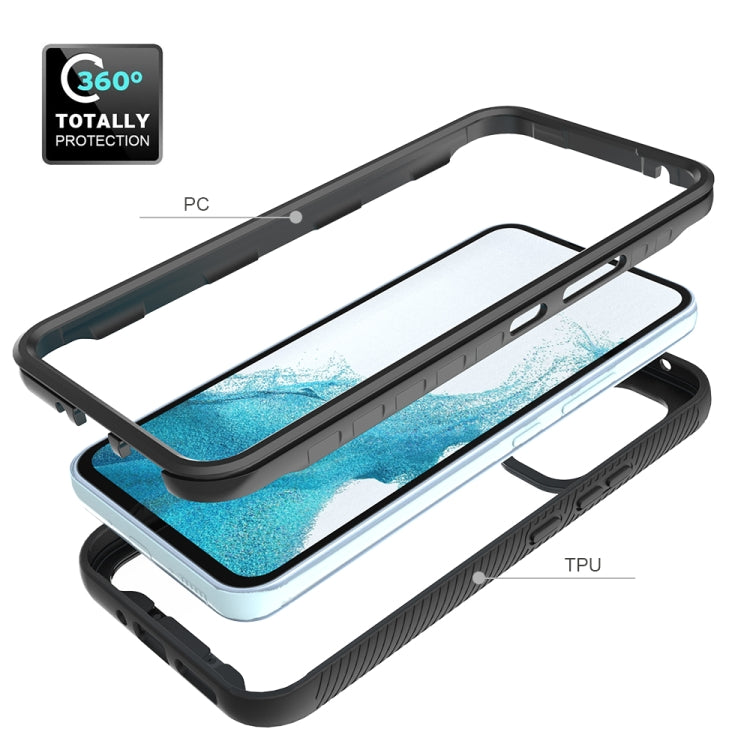 For Samsung Galaxy A54 5G Starry Sky Solid Color Shockproof TPU Clear PC Phone Case(Black) - Galaxy Phone Cases by PMC TechLife | Online Shopping South Africa | PMC TechLife | Buy Now Pay Later Mobicred