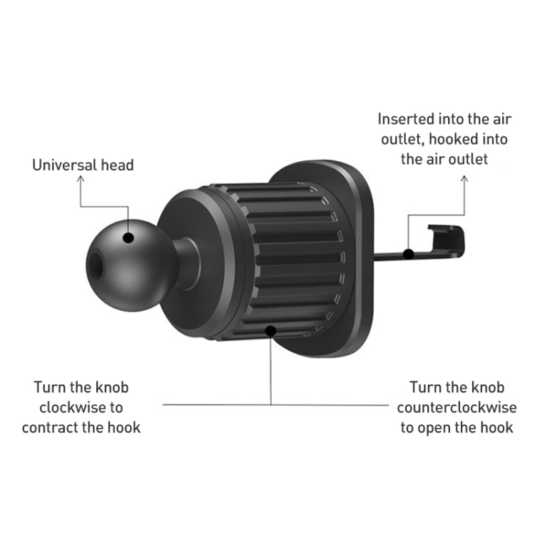 360 Degree Rotating Car Air Outlet Magnetic Phone Holder(Black) - Car Holders by PMC Jewellery | Online Shopping South Africa | PMC Jewellery | Buy Now Pay Later Mobicred