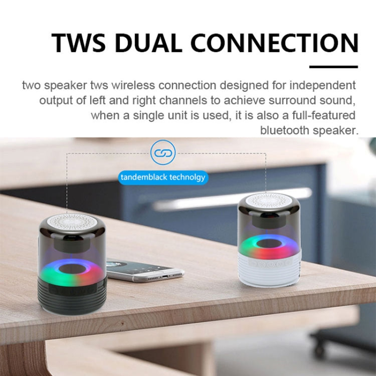 T&G TG369 Portable mini LED Wireless Bluetooth Speaker(White) - Mini Speaker by T&G | Online Shopping South Africa | PMC Jewellery | Buy Now Pay Later Mobicred