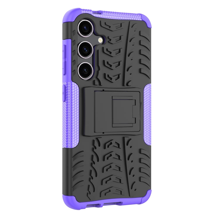 For Samsung Galaxy S24 5G Tire Texture TPU + PC Phone Case with Holder(Purple) - Galaxy S24 5G Cases by PMC Jewellery | Online Shopping South Africa | PMC Jewellery