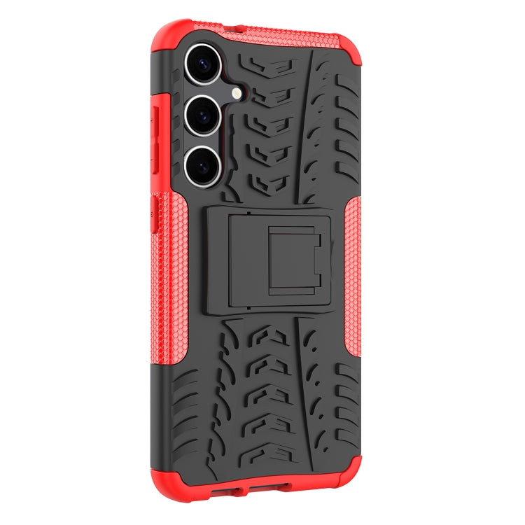 For Samsung Galaxy S24+ Tire Texture TPU + PC Phone Case with Holder(Red) - Galaxy S24+ 5G Cases by PMC TechLife | Online Shopping South Africa | PMC TechLife