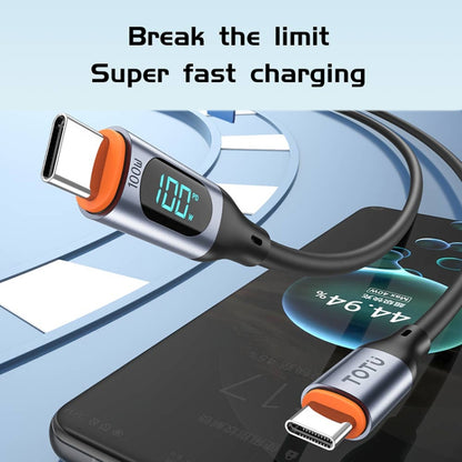 TOTU CB-7-L 15W USB to 8 Pin Digital Display Fast Charging Silicone Cable, Length: 1m(Black) - Normal Style Cable by TOTUDESIGN | Online Shopping South Africa | PMC Jewellery | Buy Now Pay Later Mobicred