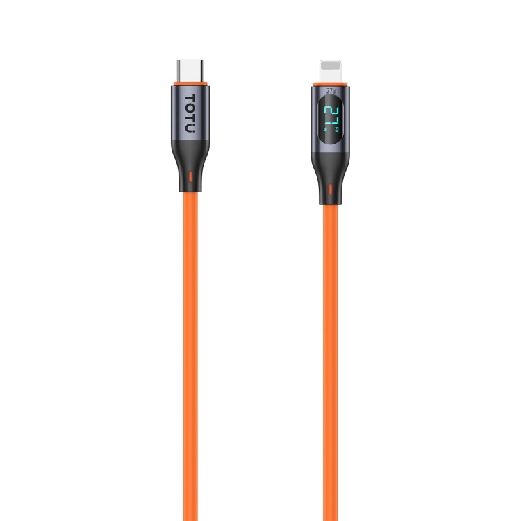 TOTU CB-7-PD 27W USB-C / Type-C to 8 Pin Digital Display Fast Charging Silicone Cable, Length: 1m(Orange) - 2 in 1 Cable by TOTUDESIGN | Online Shopping South Africa | PMC Jewellery | Buy Now Pay Later Mobicred