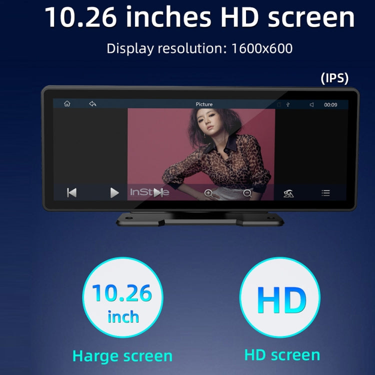 B5303 10.26 inch Portable Car MP5 Player Support CarPlay / Android Auto(Black) - Car MP3 & MP4 & MP5 by PMC TechLife | Online Shopping South Africa | PMC TechLife