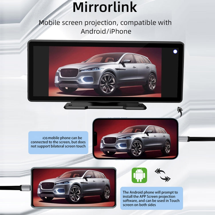 B5303 10.26 inch Portable Car MP5 Player Support CarPlay / Android Auto(Black) - Car MP3 & MP4 & MP5 by PMC TechLife | Online Shopping South Africa | PMC TechLife