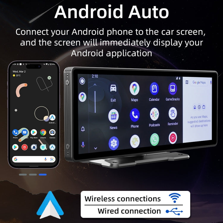 B5303 10.26 inch Portable Car MP5 Player Support CarPlay / Android Auto(Black) - Car MP3 & MP4 & MP5 by PMC TechLife | Online Shopping South Africa | PMC TechLife