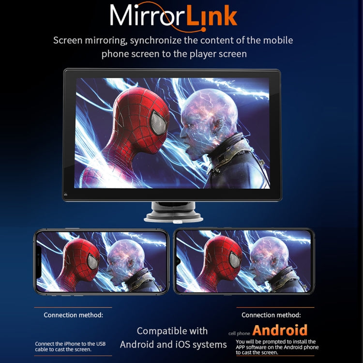 B5305 9 inch Portable Car MP5 Player Support CarPlay / Android Auto(Black) - Car MP3 & MP4 & MP5 by PMC TechLife | Online Shopping South Africa | PMC TechLife | Buy Now Pay Later Mobicred