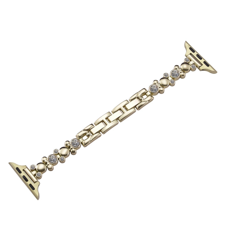 For Apple Watch SE 40mm Metal Diamond Bear Chain Watch Band(Gold) - free shipping - PMc TechLife - Order now!
