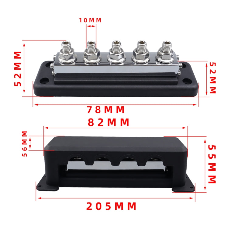 CP-4330-01 600A M10 Power Distribution Block Terminal Studs(Black) - Booster Cable & Clip by PMC TechLife | Online Shopping South Africa | PMC TechLife | Buy Now Pay Later Mobicred