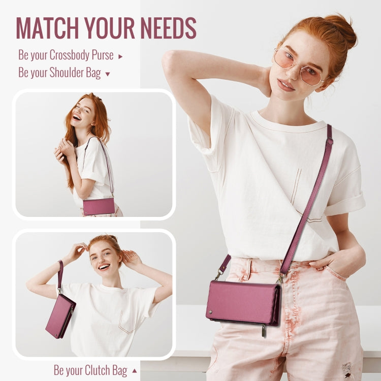 CaseMe ME10 Universal Wallet Phone Case with Lanyard(Wine Red) - free shipping - PMC Jewellery - Order now!