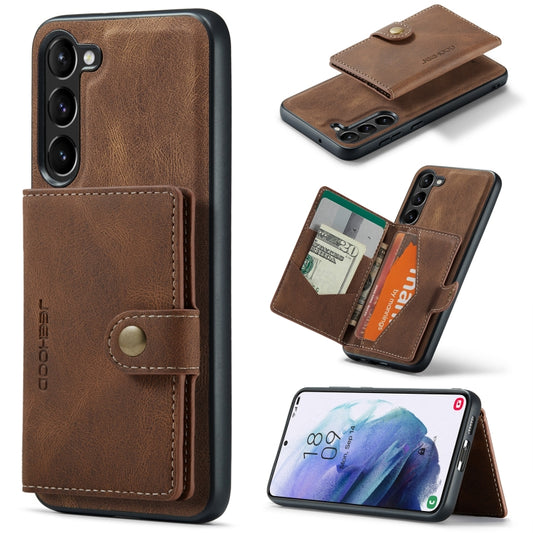 For Samsung Galaxy S24+ 5G JEEHOOD J01 Retro Magnetic Detachable Wallet Phone Case(Brown) - Galaxy S24+ 5G Cases by JEEHOOD | Online Shopping South Africa | PMC Jewellery | Buy Now Pay Later Mobicred