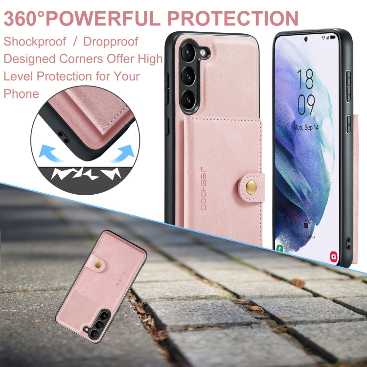 For Samsung Galaxy S24+ 5G JEEHOOD J01 Retro Magnetic Detachable Wallet Phone Case(Pink) - Galaxy S24+ 5G Cases by JEEHOOD | Online Shopping South Africa | PMC Jewellery | Buy Now Pay Later Mobicred