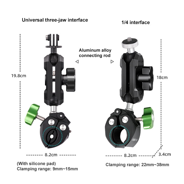 RUIGPRO Crab Clamp Action Camera Bracket 3-claw Ball Head Mount - free shipping - PMC TechLife - Order now!