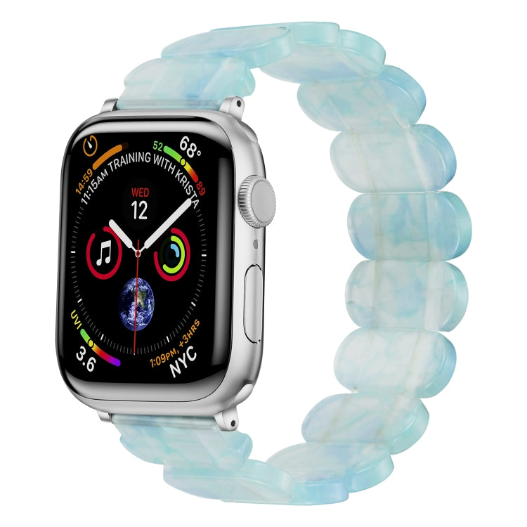 For Apple Watch Series 7 45mm Stretch Rope Resin Watch Band(Ice Green) - Watch Bands by PMC Jewellery | Online Shopping South Africa | PMC Jewellery