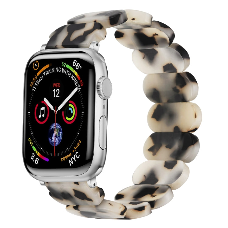 For Apple Watch Series 4 44mm Stretch Rope Resin Watch Band(Dark Brown White) - Watch Bands by PMC TechLife | Online Shopping South Africa | PMC TechLife